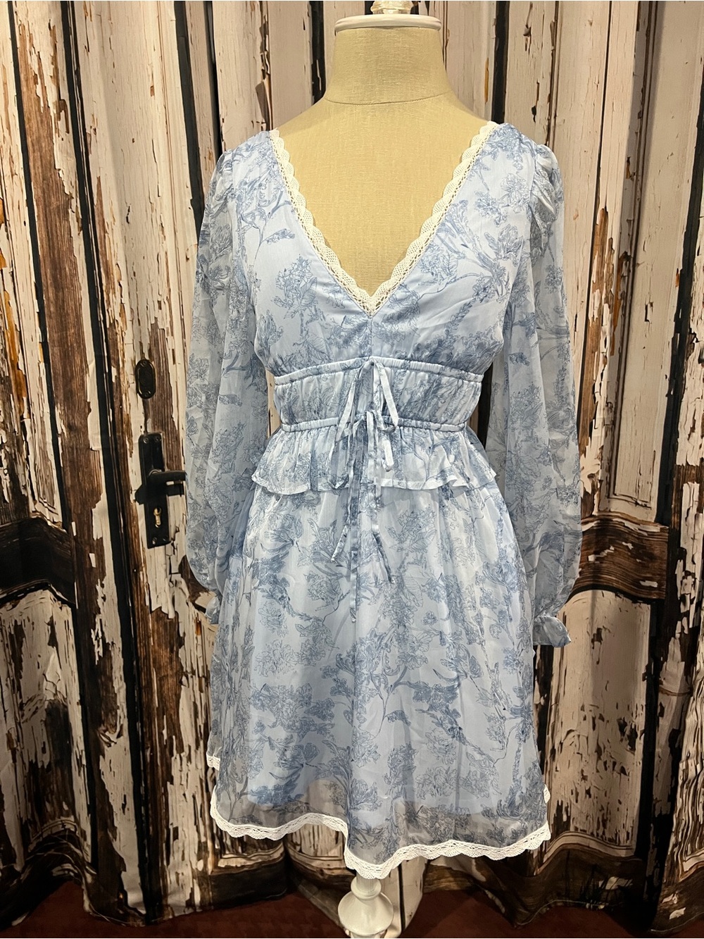 Altar'd State Light Blue Smocked Back Dress